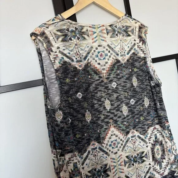 CATO Women's 18/ 20 Open Vest Top Southwestern Boho Tribal Festival Hippie - Picture 10 of 15